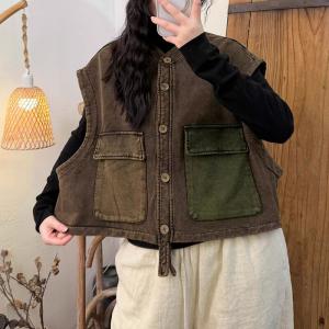 Random-Colored Pockets Oversized Waistcoat