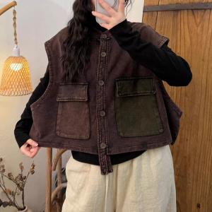 Random-Colored Pockets Oversized Waistcoat