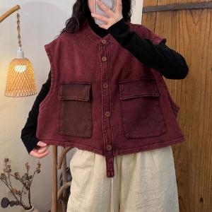 Random-Colored Pockets Oversized Waistcoat