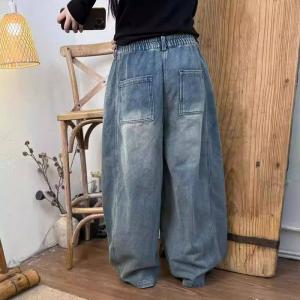 Baggy-Fit High Rise Ladies Barrel Jeans