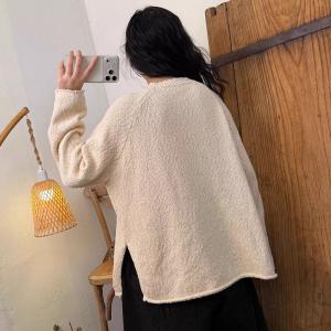 Long Sleeves Plain Linen Knitwear