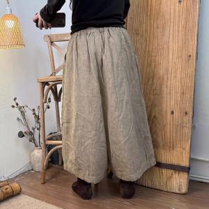 Comfort Wide Leg Linen Ankle Pants