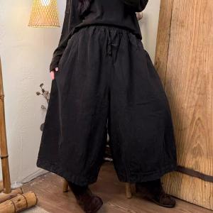 Comfort Wide Leg Linen Ankle Pants