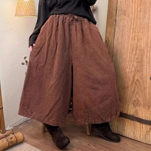 Comfort Wide Leg Linen Ankle Pants