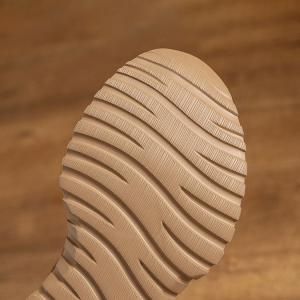 Comfy Leather Letter Platform Sneakers