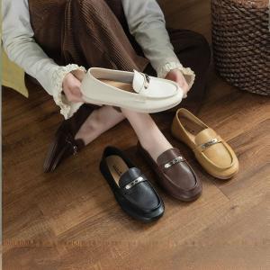 Cowhide Leather Metallic Comfort Work Loafers