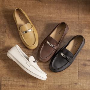 Cowhide Leather Metallic Comfort Work Loafers