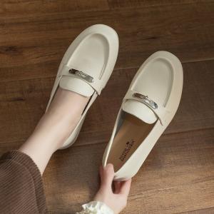 Cowhide Leather Metallic Comfort Work Loafers