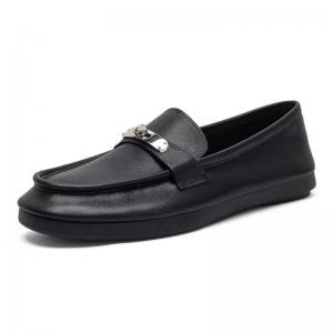 Cowhide Leather Metallic Comfort Work Loafers