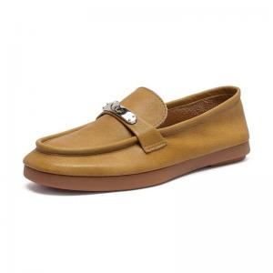 Cowhide Leather Metallic Comfort Work Loafers