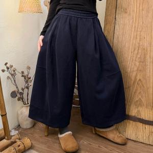 Leisure Chic Wide Leg Cotton Sweat Pants