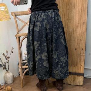 Flowers Prints Cropped Palazzo Jeans