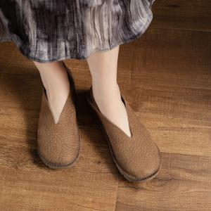 Comfortable Soft Leather Handmade Mom Flats
