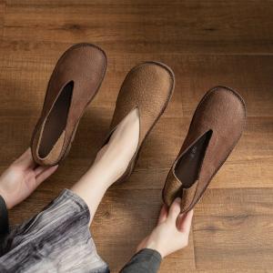 Comfortable Soft Leather Handmade Mom Flats