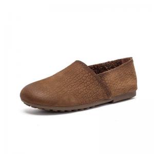 Simple Designer Cowhide Slip-On Mother Flats
