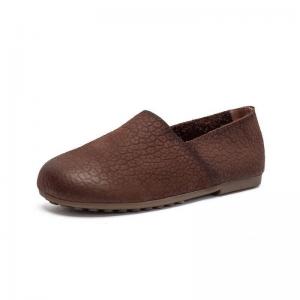 Simple Designer Cowhide Slip-On Mother Flats