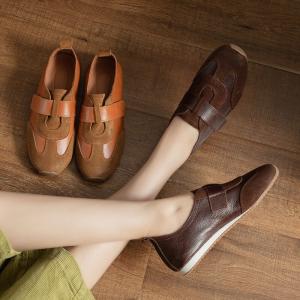 Sports Style Leather Velcro Sneakers