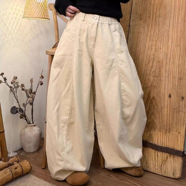 Street 100% Cotton Solid Color Beige lazy day baggy 90s western 