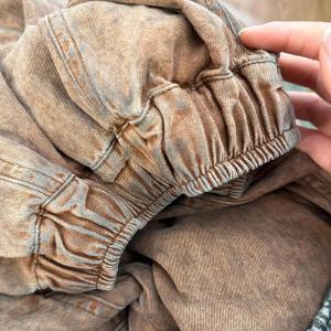 Drawstring Waist Vintage  Wide Leg Jeans