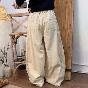 Baggy-Fit High Rise Beige Dad Jeans