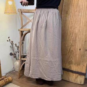 Ethnic Chic Flowers Embroidery Maxi Skirt