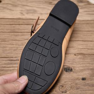 Pastel Colors Buckle Straps Leather Mary Jane Flats