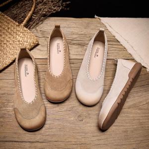 Handmade Suede Leather Cozy Mom Flats