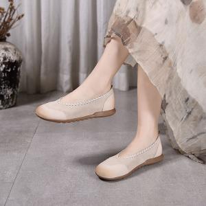 Handmade Suede Leather Cozy Mom Flats