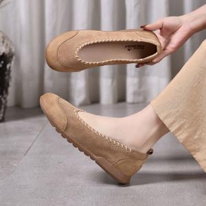 Handmade Suede Leather Cozy Mom Flats