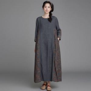 Loose-Fit Totem Printed Denim Shift Dress