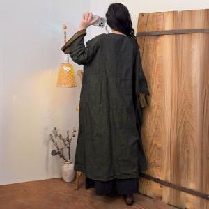 Flounce Sleeves Loose Midi Dress