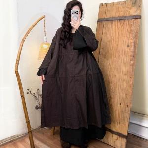 Flounce Sleeves Loose Midi Dress