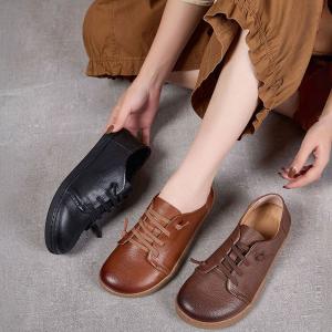 Lazy Day Leather Tied Flats for Women