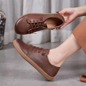 Lazy Day Leather Tied Flats for Women