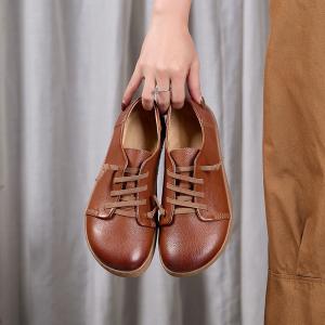Lazy Day Leather Tied Flats for Women