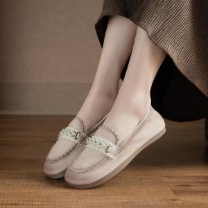 Business Chic Weave Buckle Leather Comfort Loafers