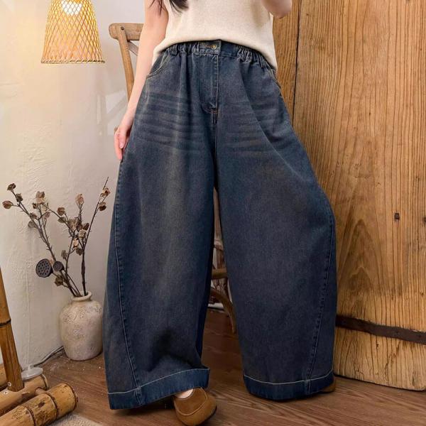 Street 100% Cotton Solid Color Dark Blue M L comfy western baggy 90s