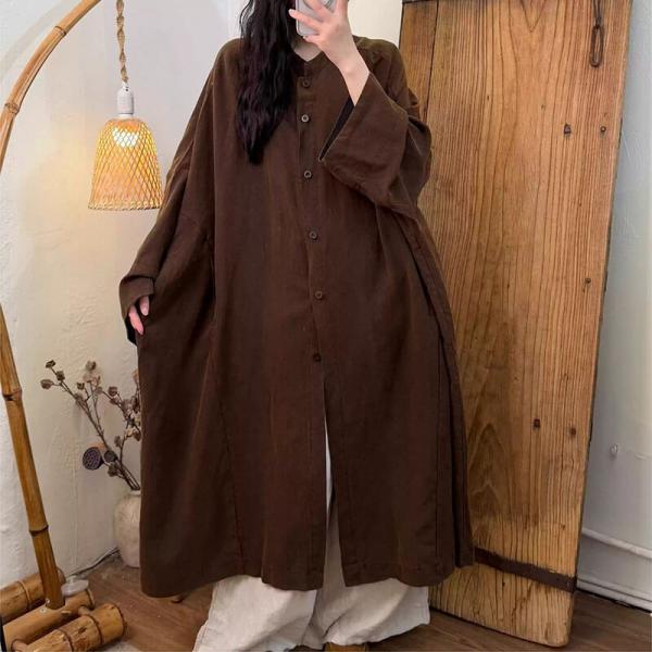 Work 100% Linen Long Sleeve Y-neck Solid Color Black Gray Coffee Red comfy ulzzang winery brunch business casual normcore monochrome oversized slouchy