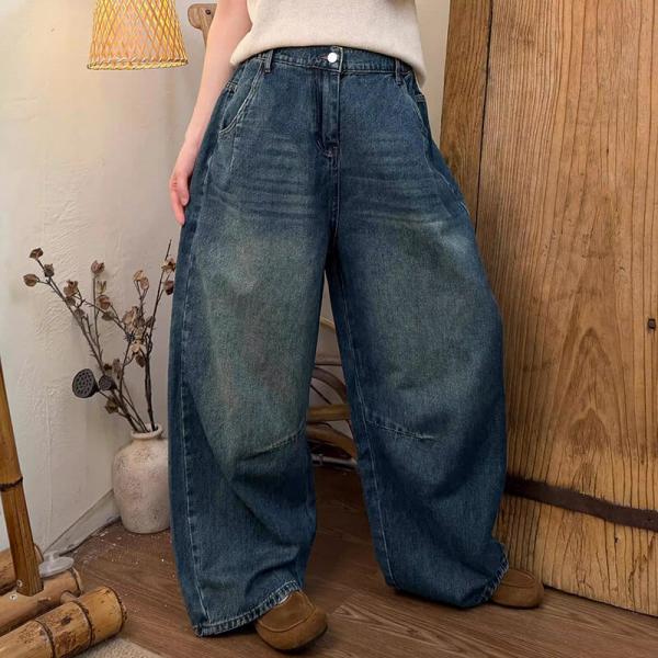 Street 100% Cotton Solid Color Blue Light M L comfy western baggy lazy day slouchy ulzzang