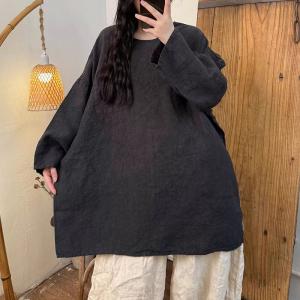 Pop Colors Large Size Casual Linen Tunic
