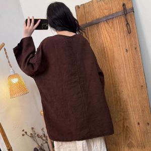 Pop Colors Large Size Casual Linen Tunic