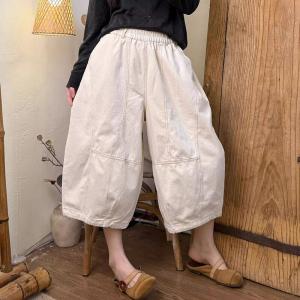 Summer High Waist Wide Leg Cropped Pants