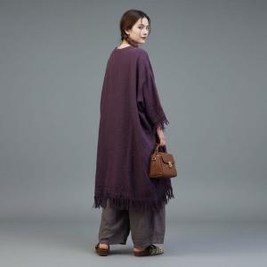 Midi-Length Linen Tassel Modest Caftan