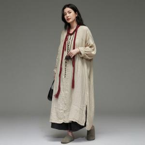 Modest Chic Plain Loose Linen Shacket