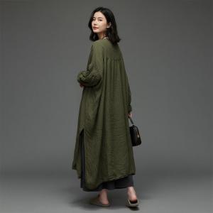 Modest Chic Plain Loose Linen Shacket