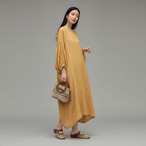 Resort Fashion Puff Sleeve Loose Linen Dress