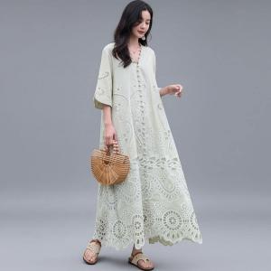 Handmade Crochet Cotton Loose Boho Dress