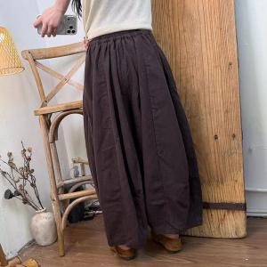 Sand Wash Linen Coffee Balloon Pants