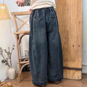 Dark Wash High Rise Ladies Cuffed Jeans