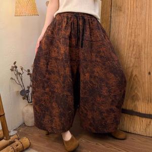 Cotton Artistic Prints Womens Barrel Pants
